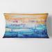 Designart 'Orange Meets Blue Abstract' Modern Printed Throw Pillow