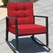 Costway 2PCS Patio Rattan Rocker Chair Outdoor Glider Wicker Rocking - Black/Red - 2-Piece Sets