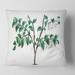 Designart 'Vintage Green Leaves Plants I' Traditional Printed Throw Pillow