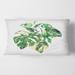 Designart 'Tropical Green Leaves In Summer Times I' Tropical Printed Throw Pillow