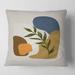 Designart 'Botanical Minimalist Shapes With Green Leaf' Modern Printed Throw Pillow