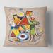 Designart 'Colored Geometric Abstract Compositions I' Modern Printed Throw Pillow