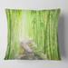 Designart 'Green Bamboo Forest' Traditional Printed Throw Pillow