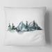 Designart 'Minimalistic Winter Mountains and Fir Forest III' Modern Printed Throw Pillow