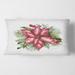 Designart 'Holly Mistletoe Berries & Christmas Fir Branch III' Traditional Printed Throw Pillow