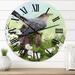 Designart 'Cuckoo Bird On An Old Stump' Traditional wall clock