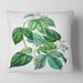 Designart 'Vintage Green Leaves Plants III' Traditional Printed Throw Pillow