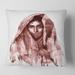 Designart 'Monochrome Portrait of Young Indian Woman II' Modern Printed Throw Pillow