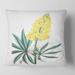 Designart 'Vintage Yellow Flower I' Traditional Printed Throw Pillow