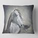 Designart 'Monochrome Portrait Of A Wild Horse' Farmhouse Printed Throw Pillow