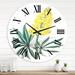 Designart 'Vintage Yellow Flower I' Traditional wall clock