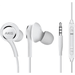 OEM InEar Earbuds Stereo Headphones for Sony Xperia 1 III Plus Cable - Designed by AKG - with Microphone and Volume Buttons (White)