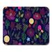 SIDONKU Blloming Summer Garden Floral Wildflowers and Cacti 1950S 1960S Motifs Retro Collection Colorful on Dark Mousepad Mouse Pad Mouse Mat 9x10 inch