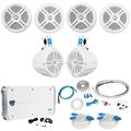 4) Rockville RMSTS65W 6.5 1600w Marine Boat Speakers+8 Wakeboards+Amp+Wire Kit