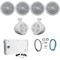 4 Rockville RMC80W 8 1600w Marine Boat Speakers+8 Wakeboards+6-Ch Amp+Wire Kit