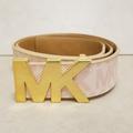 Michael Kors Accessories | Michael Kors Logo Buckle Belt, Pink/Gold New W/Tag | Color: Gold/Pink/Red | Size: S