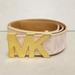 Michael Kors Accessories | Michael Kors Logo Buckle Belt, Pink/Gold New W/Tag | Color: Gold/Pink/Red | Size: S