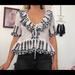 Zara Tops | Black And White Zara Blouse | Color: Black/White | Size: Large