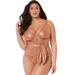 Plus Size Women's Tie Front Cup Sized Underwire One Piece Swimsuit by Swimsuits For All in Brown Sugar (Size 26 D/DD)