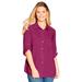 Plus Size Women's Utility Button Down Shirt by Woman Within in Raspberry (Size 30/32)