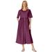 Plus Size Women's Button-Front Essential Dress by Woman Within in Deep Claret Polka Dot (Size S)