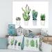 East Urban Home Cactus Succulent Aloe Vera Home Plants In The Pots - Wrapped Canvas Print Canvas in Green/White | 12 H x 20 W x 1 D in | Wayfair