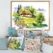 East Urban Home Rural House in Blossoming lands - Painting on Canvas Metal in Green | 24 H x 32 W x 1 D in | Wayfair