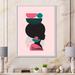 East Urban Home Ethnic Geometric Silhouette of Afro American II - Floater Frame Drawing Print on Canvas Metal in Pink | 32 H x 24 W x 1 D in | Wayfair