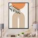 East Urban Home Abstract Sun Moon Leaves I - Floater Frame Graphic Art on Canvas Metal in Green/Orange | 32 H x 24 W x 1 D in | Wayfair