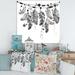 East Urban Home Hanging Bird Feathers - Print on Canvas Canvas, Wood in Gray/Green | 16 H x 16 W x 1 D in | Wayfair