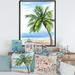 East Urban Home Palm Tree At The Beach Resort - Print on Canvas Metal in Blue/Green | 40 H x 30 W x 1 D in | Wayfair