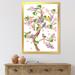 East Urban Home Tree w/ Colorful Birds on Flowering Branches - Picture Frame Graphic Art on Canvas Canvas, in Brown/Green/Indigo | Wayfair