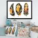 East Urban Home Ethnic Boho Orange Feathers - Picture Frame Graphic Art on Canvas Metal in Black/Green/Orange | 30 H x 40 W x 1.5 D in | Wayfair