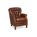 Club Chair - Maitland-Smith Edwards 29" W Tufted Top Grain Leather Club Chair Leather/Genuine Leather in Brown | 36 H x 29 W x 36 D in | Wayfair