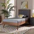 George Oliver Twin Tufted Platform Bed Wood & /Upholstered/Polyester in Gray/Brown | 58.1 H x 40.55 W x 78.2 D in | Wayfair