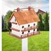Arlmont & Co. Siragan Amish Made 24 in x 23 in 24 in Purple Martin Birdhouse Wood in Red/White | 24 H x 23 W x 24 D in | Wayfair