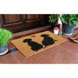 Winston Porter 30" x 18" Non-Slip Indoor & Outdoor Door Mat Coir in Black/Brown/Orange | Wayfair 69894C0F553945C19EB2DA1B45E94AFE