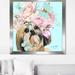 House of Hampton® Flower Shih Tzu (Square) by Antonyus Bunjamin (Abe) - Graphic Art on Glass Canvas in Blue | 31.5 H x 31.5 W x 1 D in | Wayfair