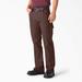 Dickies Men's Relaxed Fit Heavyweight Duck Carpenter Pants - Rinsed Chocolate Brown Size 44 30 (1939)