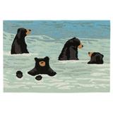 "Liora Manne Frontporch Bathing Bears Indoor/Outdoor Rug Water 24""x36"" - Trans Ocean FTP23434003"