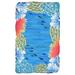 "Liora Manne Visions IV Reef Border Indoor/Outdoor Rug Blue 42""x66"" - Trans Ocean VGH46413703"