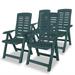 vidaXL Reclining Patio Chairs Outdoor Stack Dining Chair with Armrest Plastic