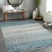 Pinamopoan 5'3" x 7' Washable Moroccan Black/Blue/Gray/Ink Blue/Light Beige/Light Gray/Teal/Peach Washable Area Rug - Hauteloom