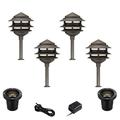 John Timberland Pagoda Bronze 8-Piece LED Landscape Path and Well Light Set