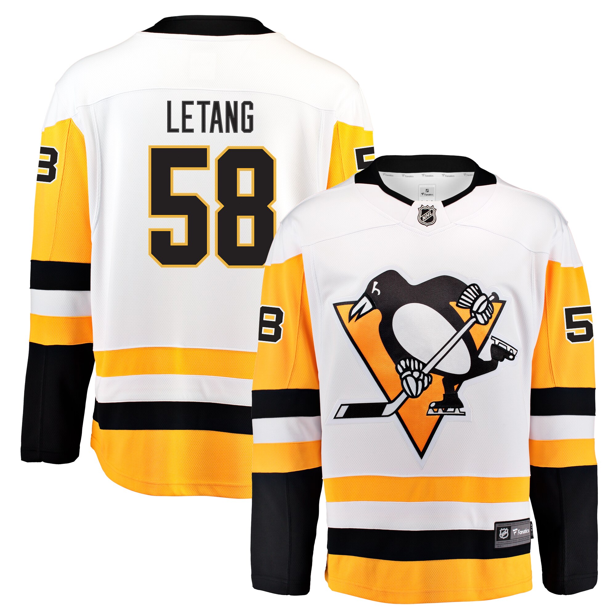 "Pittsburgh Penguins Fanatics Branded Away Breakaway Jersey - Kris Letang - Mens" Image