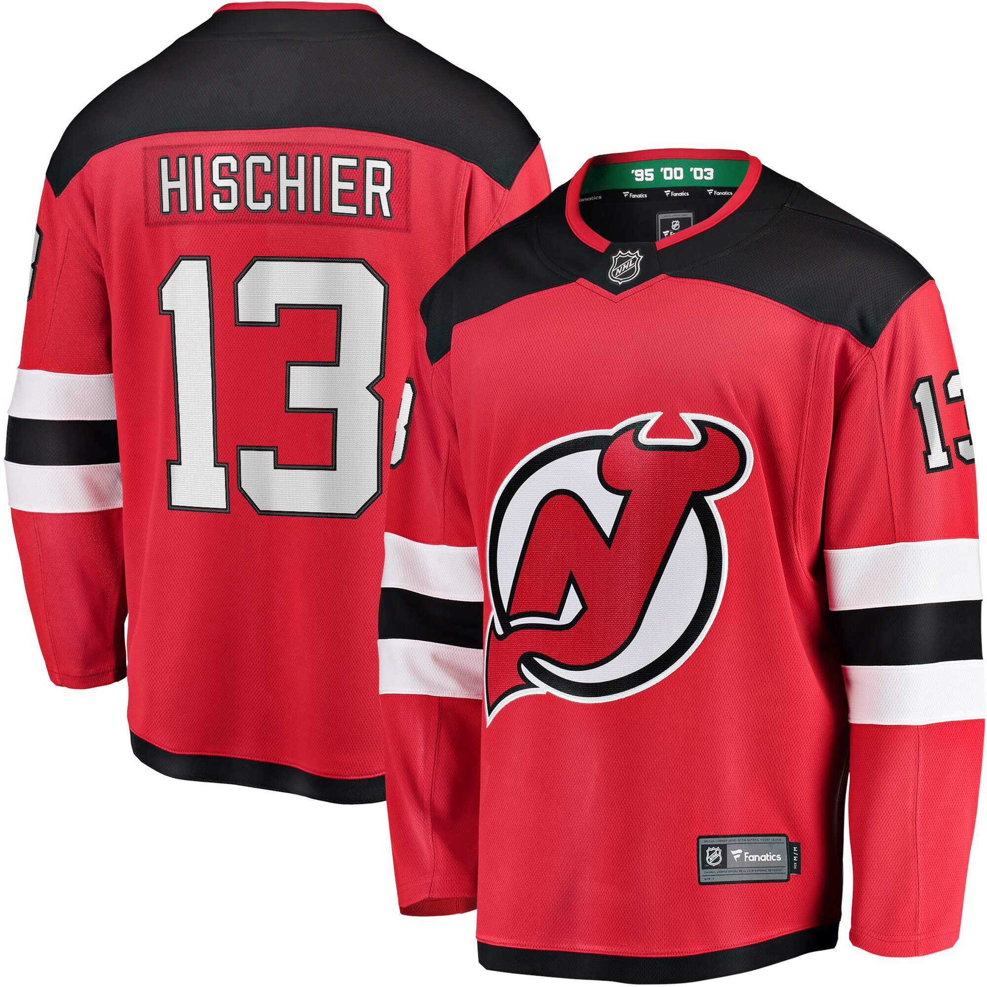 New Jersey Devils Fanatics Branded Home Breakaway Jersey - Nico Hischier - Mens Image