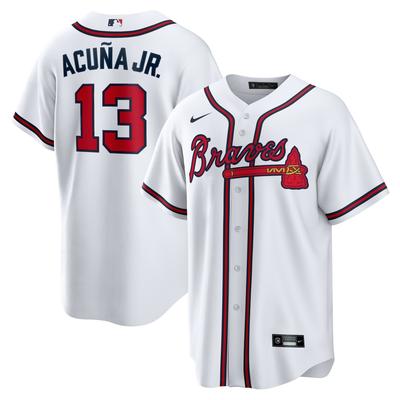 Atlanta Braves Nike Offizielle Replica Heim Trikot - Herren mit Aufdruck Acuna Jr. 13 Image