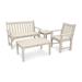 POLYWOOD Vineyard 4-Piece Outdoor Bench, Chair, and Table Set