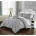 Porch & Den Denver Silver Pinch Pleated 4-piece Duvet Cover Set