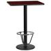 24'' x 30'' Rectangular Table Top with 18'' Round Bar Height Table Base